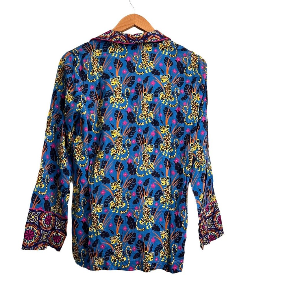 NWT Anthropologie Janine Lecour Fleurs 2 Piece Pajama Set Cheetah Leopar… - Picture 4 of 16